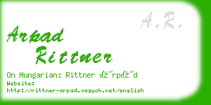 arpad rittner business card